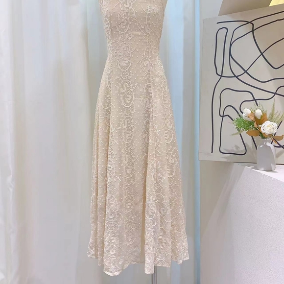 Last one!!! Beige Lace Slip Max Dress - Picture 6 of 8